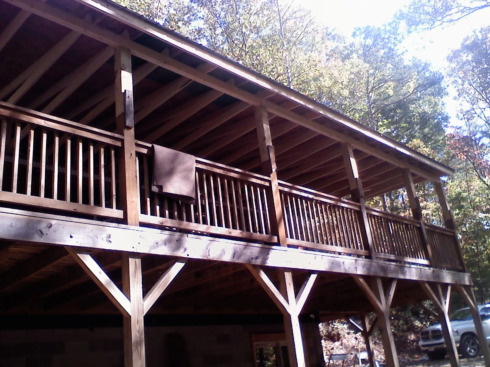 Timber framing under a new elevated porch and deck — Roof Leak Repair in South Carver by Roofing Brothers